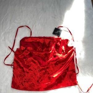 Small red adjustable strap shirt